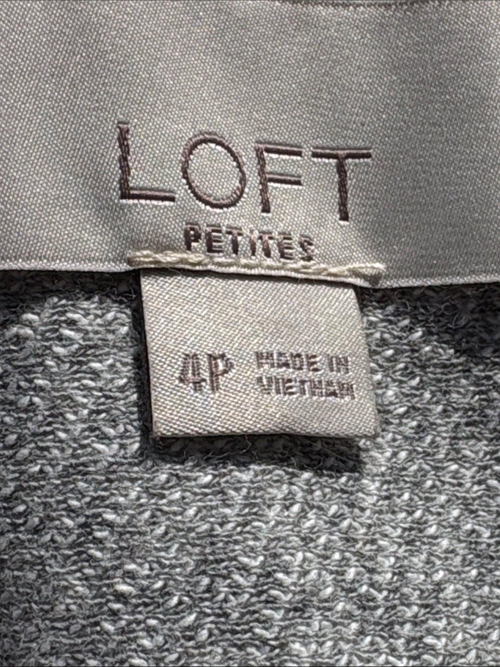 Loft 4P silver cotton herringbone blazer with elbow patches. - Picture 4 of 6